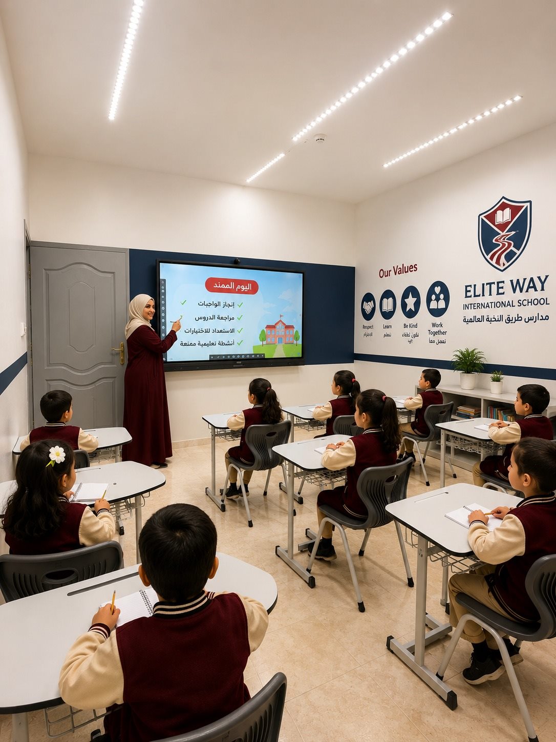 Primary students in class at Elite Way